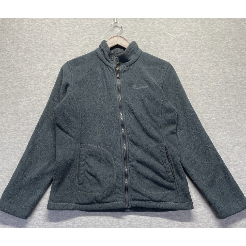 OutdoorMaster Fleece Jacket Women Small Charcoal Gray Mock Neck Full Zip Winter